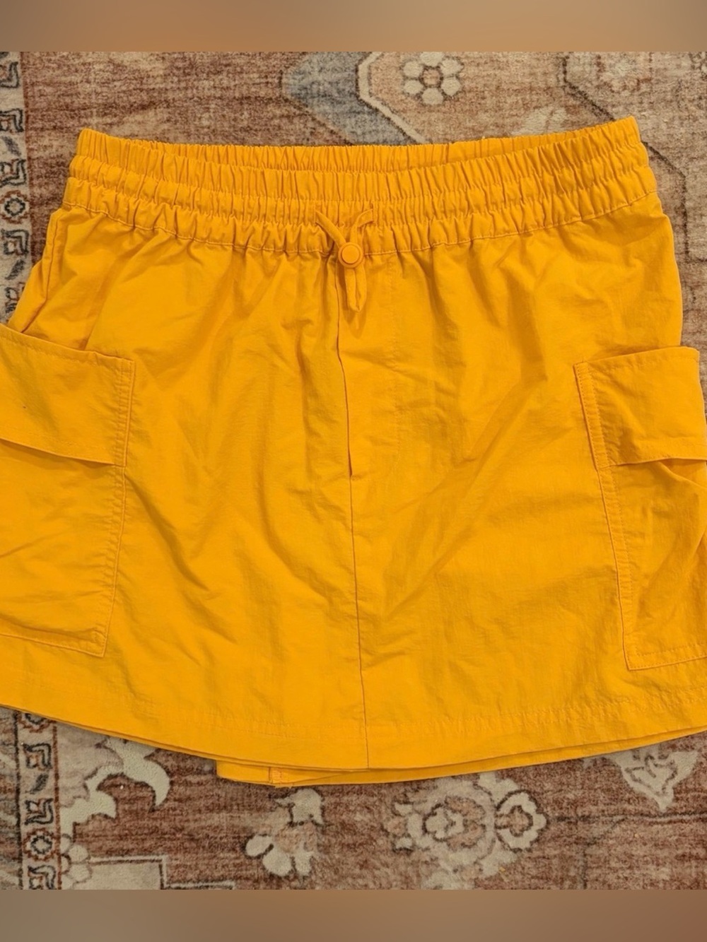 3/$15 Love Tree Bright Yellow Elastic-Waist Cargo Skort